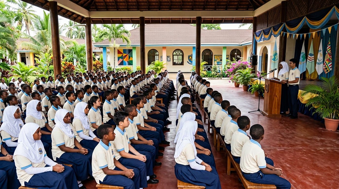 Morning assembly on the veranda